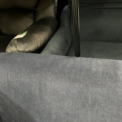 I 2504-655 IKEA　デニム ソファ 3人掛け オットマン付き バラ売り不可　色あせあり 汚れありの画像