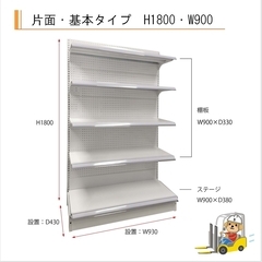 ＜倉庫資材館　草加倉庫・吉川倉庫＞陳列什器 片面/基本タイプ　H...