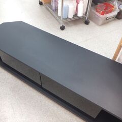 テレビ台 幅130cm TV台 ブラック ガラス扉 ローボード 収納家具 AVボード ☆ 札幌市 北区 屯田の画像