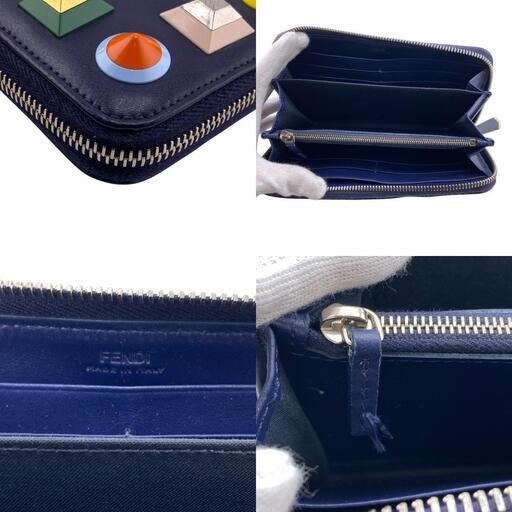 FENDI フェンディ レザー長財布 ラウンドジップ ロゴプレート