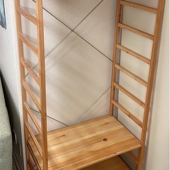 木目シェルフ 棚変動可能の画像