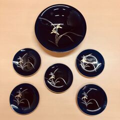 香蘭社 瑠璃 大皿×１ / 小皿×5
