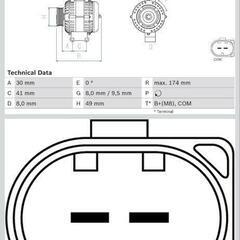 純正　BOSCH　BMW X1 E84 オルタネーター　ダイナモ　12317533270の画像