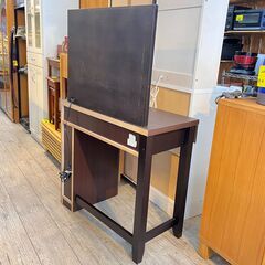 ニトリ コンセント付 ドレッサー WIN80 引出し収納 大型ミラー ダークブラウン 茶★買取帝国 志木店の画像