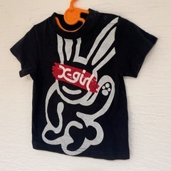 x-girl first stage 90サイズ うさぎ 半袖Tシャツ ブラック