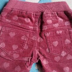 サイズ80　ハート模様　パンツ　ズボンの画像