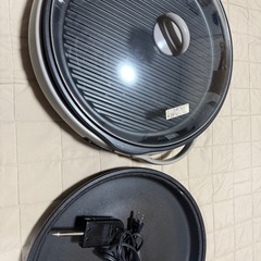 ホットプレート　平皿　焼肉波型プレート付