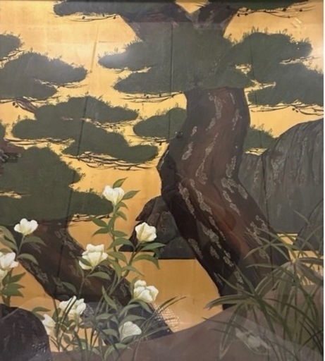 白い花と松日本画 (wanco) 天神橋筋六丁目のインテリア雑貨/小物