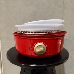  【引取限定】BRUNO 鍋 グリルポット レッド BOE029-RD（付属品完備・動作確認済み）の画像
