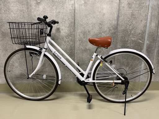 Amazon | シティサイクル ホワイト 白 自転車 パラレルフレーム
