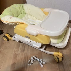 美品✨プロによる洗浄済Combiコンビ電動 アンレーブ ハイ＆ローチェア メロディーオートスウィングの画像