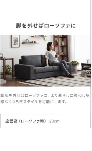 [美品]カウチソファ(2〜2.5人掛け)