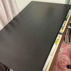 机、引き出し付きデスク黒