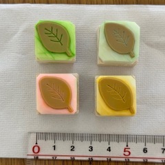 はんこ スタンプ 葉っぱの画像