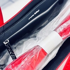 新品未使用！Marc tetroマークテトロ2waysバッグホワイトテリア レッドの画像