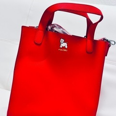 新品未使用！Marc tetroマークテトロ2waysバッグホワイトテリア レッドの画像