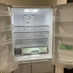 美品！日立6ドア冷蔵庫（475L）R-XG4800G クリスタルホワイト／2017年製 の画像