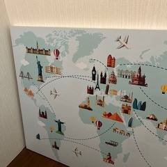 高級感　美品　巨大世界地図パネル　の画像