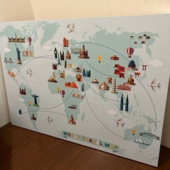 高級感　美品　巨大世界地図パネル　の画像