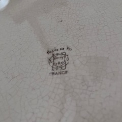 🟠 希少 フランス アンティーク 陶器 敷物 矢車菊 青 小花 花柄の画像