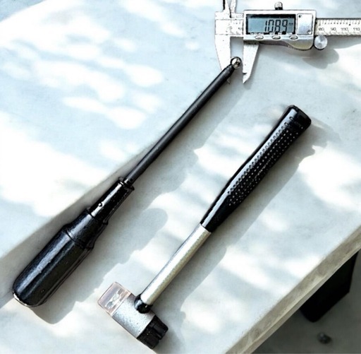 アングル&直延長アタッチメントつき【無保証リペアツール】トランペット 第一・第二・スライド管 凹み直し デントボールドライバー140mm