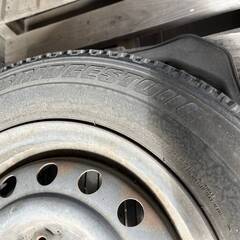 14インチ鉄ホイールの1本(廃タイヤ付き）　中古品の画像