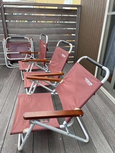 4脚まとめてキャプテンスタッグ チェア エクスギア(EXGEAR) ロー