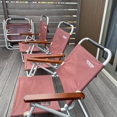 1脚2200円♪4脚あります！　キャプテンスタッグ リクライニング チェア　アウトドア　キャンプ　椅子の画像