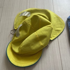 子供　園　帽子　黄色　青の画像