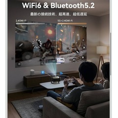 プロジェクター 4K対応 天井投影 自動台形補正 WiFi ホームプロジェクターの画像