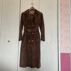本革　レディース　スェード　コート