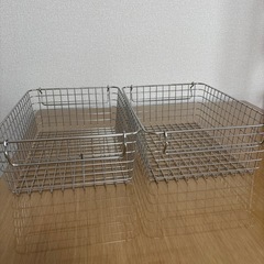 【取引中】【無印良品】ステンレスワイヤーバスケット3の画像