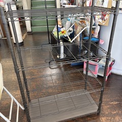 スチールラック 黒 大きめ 