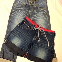 レディースEDWIN Jeans デニムパンツ＆ショートパンツ セット