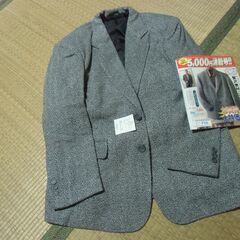 シルク100％ ヘリンボーン ジャケット メンズ Mサイズ （紙タグ付き/未使用）お譲りします。＊石川県＊美川より＊期間限定の画像