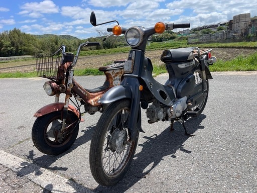 行燈カブ、鉄シャリー 2台セット ジャンクorレストアベース