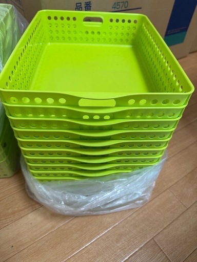 イノマタ化学ストックバスケットA4 80個グリーン (ムックは手洗い