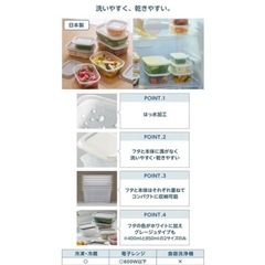 フタをしたままレンジ保存容器 長方形 180mL x 4個入 ホームコーディの画像