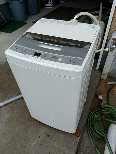 🉐中古 全自動洗濯機 4.5kg ハイアール アクア AQW-S45E-W 2017
