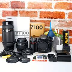 【全国送料無料】 Nikon D7100✨元箱付き✨ ハイアマチュア機 超望遠 ダブルレンズセット ズームセット✨ 届いたらすぐに使えます✨ ニコンの画像