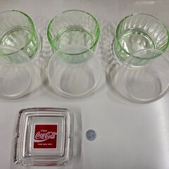 コカコーラセット　ガラス製タッパー　ガラス製灰皿