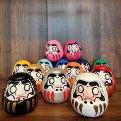 【新品】豆ダルマ  民芸品 職人さんの手づくり 各色1個の画像
