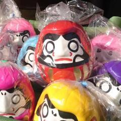 【新品】豆ダルマ  民芸品 職人さんの手づくり 各色1個の画像