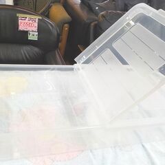 ① ベッド下収納 キャスター付き 奥80×幅40×高さ16cm プラ収納ケース ソファの下にも♪　西岡店の画像