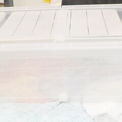 ① ベッド下収納 キャスター付き 奥80×幅40×高さ16cm プラ収納ケース ソファの下にも♪　西岡店の画像