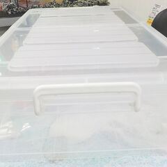 ① ベッド下収納 キャスター付き 奥80×幅40×高さ16cm プラ収納ケース ソファの下にも♪　西岡店の画像