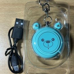新品未使用　防犯ブザー 防犯アラーム 光る防犯ベル 防犯グッズ TYPE-c充電 水色 くまの画像