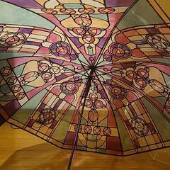 傘　ビニール傘　ステンドグラス柄　オーロラ柄　2本セットの画像