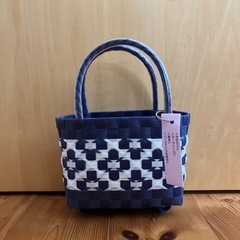 PPバンド カゴバッグ 足付き！ミニサイズ　ハンドメイド　【注意...
