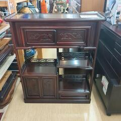 茶箪笥✨和風棚✨違い棚✨和家具✨重厚感のあるアンティーク調デザイン【浜村鹿野温泉ICから3分 買取本舗、 宮本リサイクル 営業時間9～19時 定休日水曜のみ←連絡できませんm(_ _)m】の画像